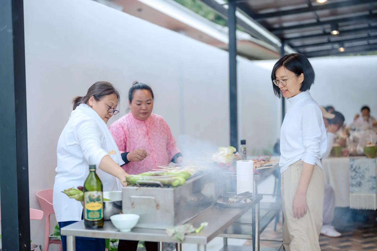 Preparing food together